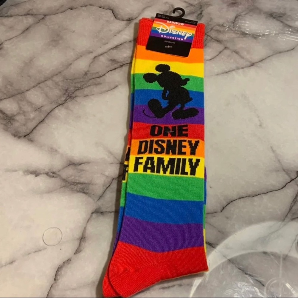 Disney Mickey Mouse Rainbow Pride Collection 2021 Limited Edition Socks NWT $20